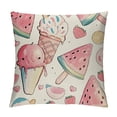 thumbnail image 1 of Fenyluxe Stay Cool This Summer Decorative Throw Pillow Cover, I Scream for Ice Cream Popsicles Porch Outdoor Home Decor, Colorful Stripes Seasonal Couch Cushion Case 24x24in, 1 of 5