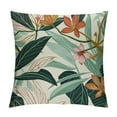 thumbnail image 1 of Fenyluxe Summer Palm Leaf Pillow Covers, Coral Tropical Leaf Decorative Outdoor Throw Pillow Covers Green Blue Botanical Farmhouse Cushion Case Square Decor for Home Couch Sofa 22x22in, 1 of 5