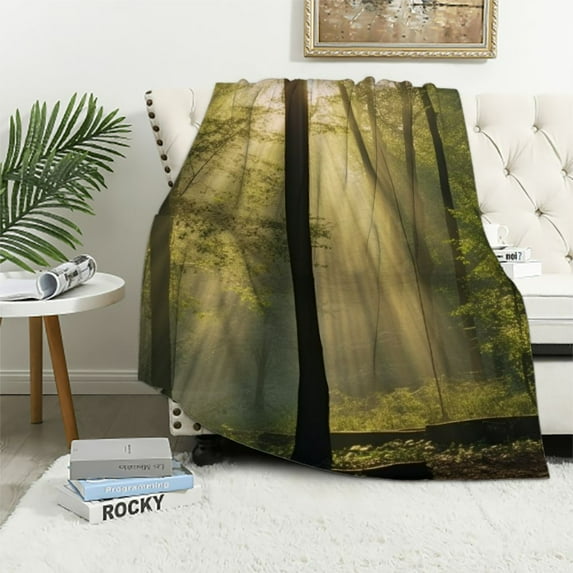 Fenyluxe Sunbeams Print Throw Blanket for Bed Couch Car, Super Soft Plush Blanket for Kids and Adults, All Seasons Soft Plush Blankets 60x80in