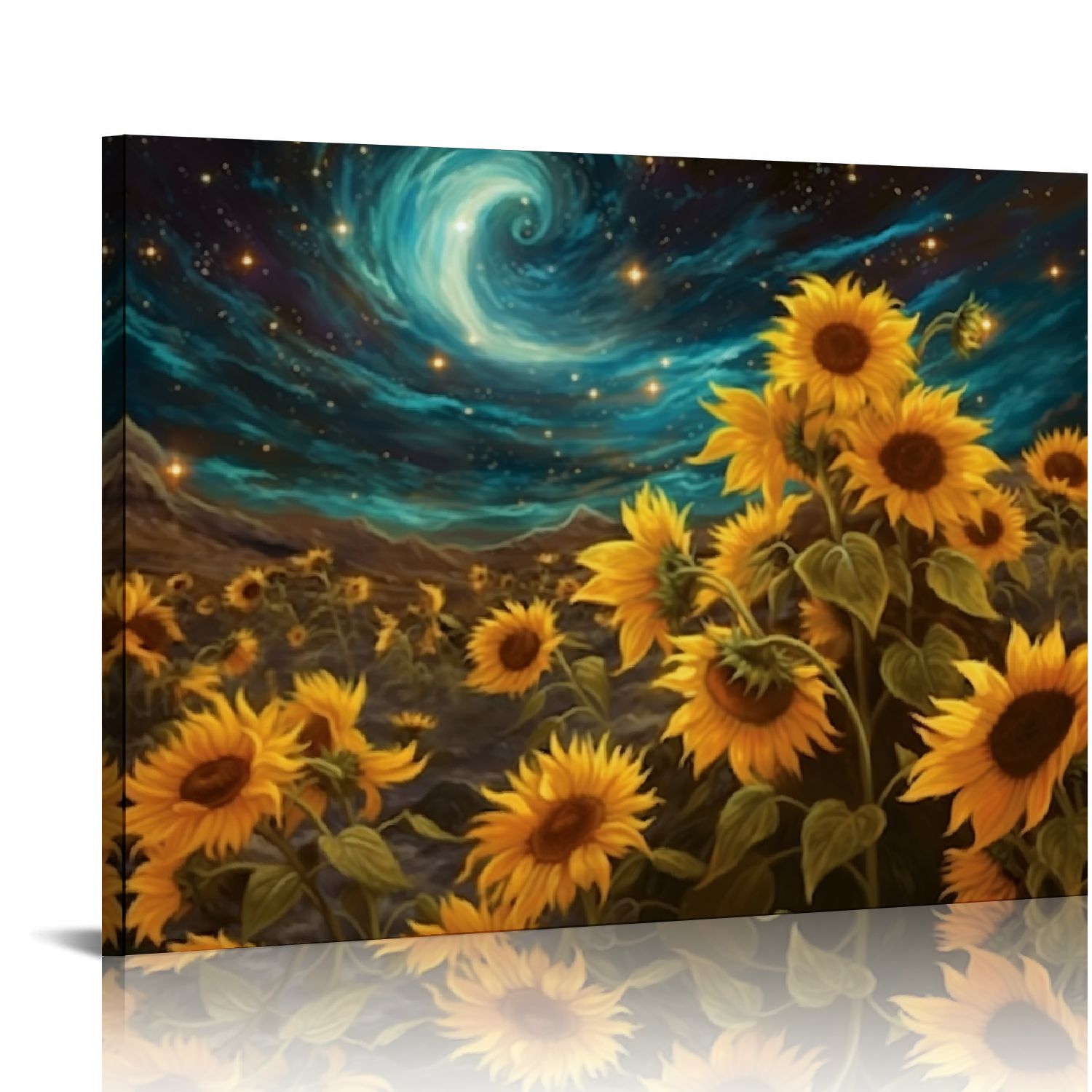 Fenyluxe Sunflowers Stars Fantasy Art Canvas Print Wall Decor for ...