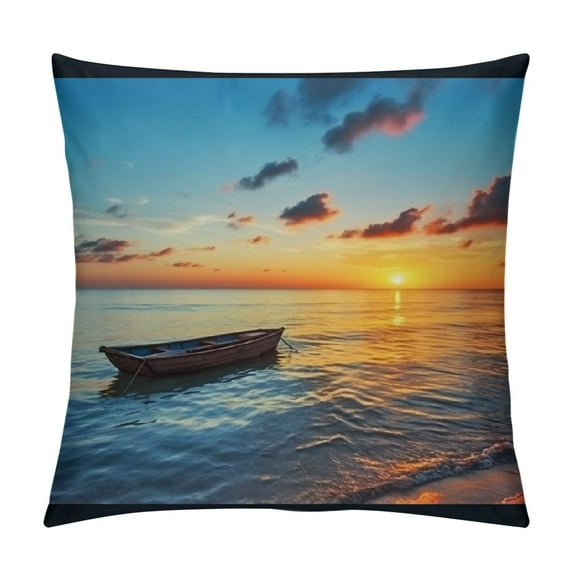 Fenyluxe Sunset Fashion Style Dirt-Resistant Throw Pillow Covers for Couch Sofa Bed Living Room Bedroom Home Decor Summer High-Quality 1PC 22x22in
