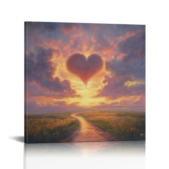 Fenyluxe Sunset Print on Canvas Ready to Hang Home Art Decor Theme Room Wall Decoration Gift Idea 12x12in