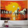 thumbnail image 1 of Fenyluxe Sunset Rainbow Horse Print Tapestry Wall Hanging Short Plush Fabric Home Decoration Dorm Beach Shawl 40x30inch, 1 of 6