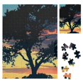 Fenyluxe Sunset Sky Wooden Jigsaw Puzzle for Family and Friends, Adult