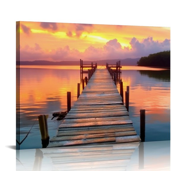 Fenyluxe Sunset Theme Wall Decor Art Modern Canvas Prints Ready To Hang Home Room Decoration 16x12in