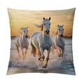 thumbnail image 1 of Fenyluxe Sunset White Horses Pillow Covers for Couch Sofa Indoor Outdoor Printed on Both Sides Summer Home Decor 1PC 12x12in, 1 of 5