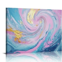 Fenyluxe Swirls Print On Canvas Wall Decor Ready To Hang Home Art Decor Made In America 16x12in