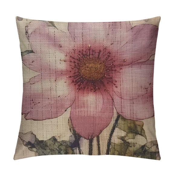 Fenyluxe Thank Heaven for Little Girls Throw Pillow Cover Wreath Floral Boho Foliage Leaves Elegance Pillow Case Decorative Men Women Boy Girl Room Cushion Cover for Home Couch Bed 18x18in