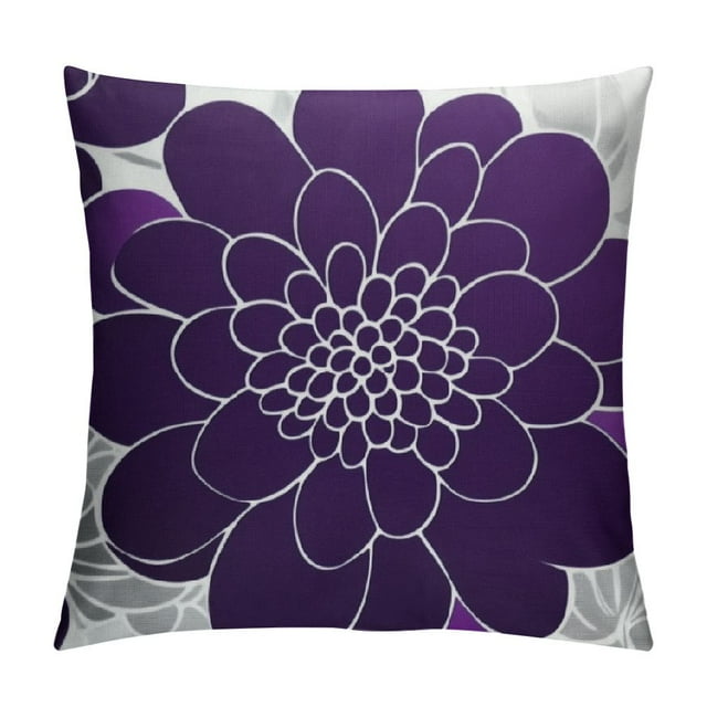 Fenyluxe Throw Pillow Cases Cozy Fleece Blooming Dahlia Floral Flowers