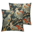 thumbnail image 1 of Fenyluxe Throw Pillow Covers Blue Animal with Flying Birds Crane Heron Japanese Pattern Oriental Motifs Green 2pcs Decorative Square Pillowcases Cushion Cover 2pcs White, 1 of 7