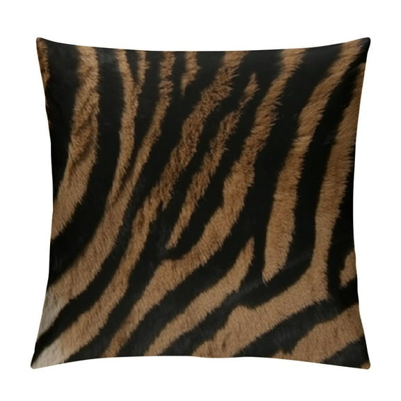 Fenyluxe Tiger Texture Print Throw Pillow Covers Animal Pattern Decorative Pillowcases Soft Cushion Covers for Sofa Couch Bed Home Decor 12x12in