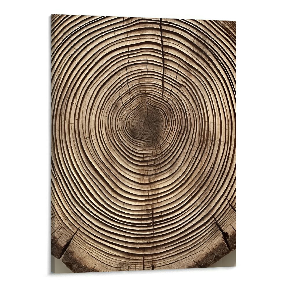 Fenyluxe Tree Rings Abstract Wall Art Black Textured Canvas Art Tree ...