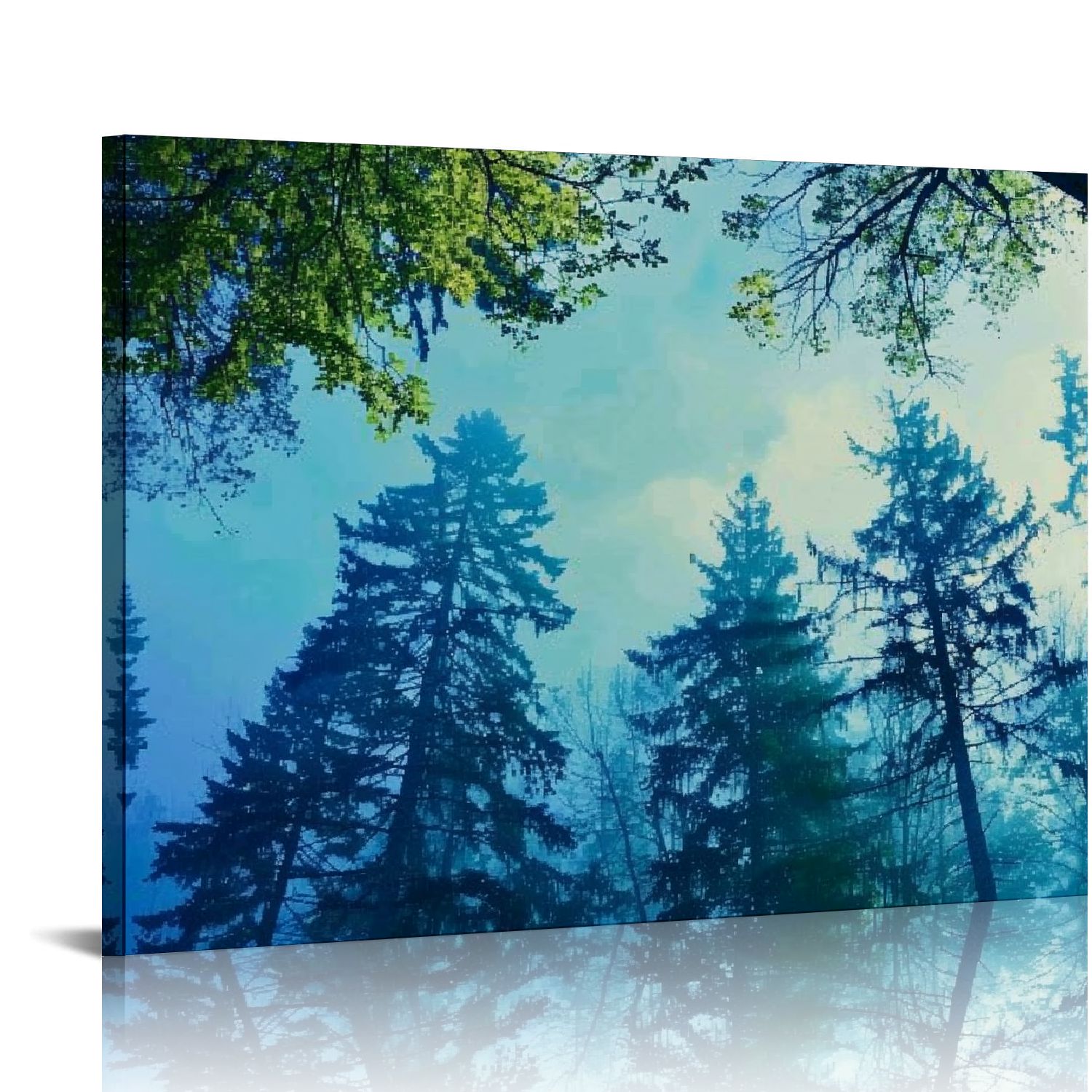 Fenyluxe Trees Canvas Ready to Hang Wall Decor for Bathroom Home Art ...