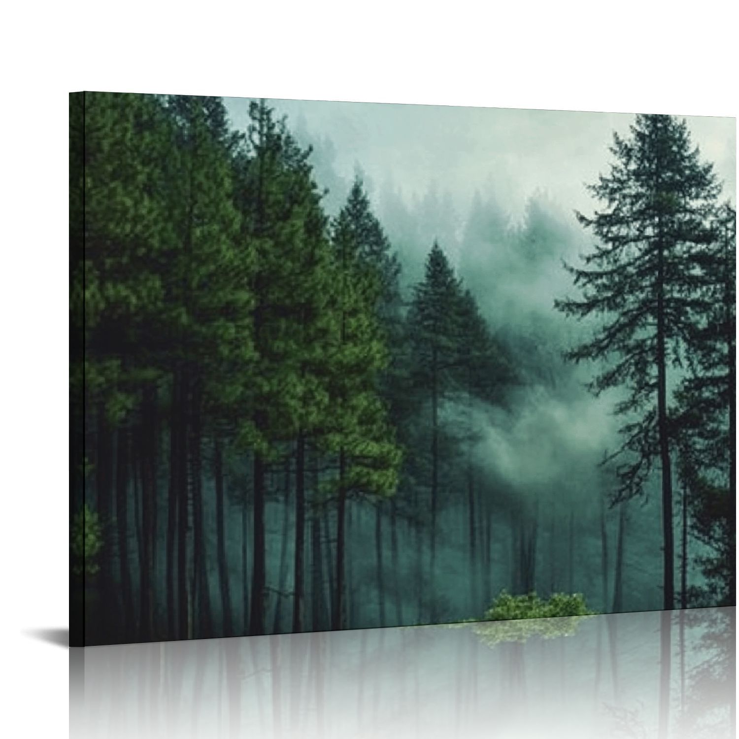 Fenyluxe Trees Fog Wall Decor Print On Canvas Ready To Hang Home Art ...