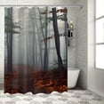 thumbnail image 1 of Fenyluxe Trees, Leaves, Fog Pretty Shower Curtain 100% Polyester Bathroom Decor Washable with Hooks 69x72, 1 of 7