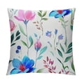 thumbnail image 1 of Fenyluxe Tulip Floral Leaf Lumbar Pillow Covers Spring Pink Purple Flowers Leaves Decorative Throw Pillows Seasonal Pillow Cases Farmhouse Home Decor for Cushion Couch Sofa Outdoor 18x18in, 1 of 5