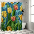 thumbnail image 1 of Fenyluxe Tulips Pretty Shower Curtain Bathroom Decor 100% Polyester Washable Chic Modern Style with Hooks 69x72, 1 of 7
