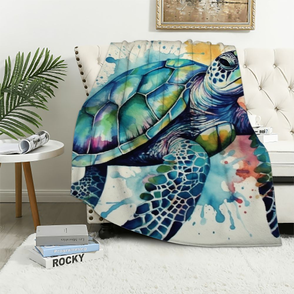 Throw Rug Turtle Fenyluxe Turtle Print Throw Blanket for Bed, Couch, Car - Super Soft ...
