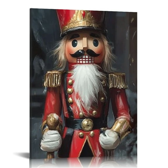 Fenyluxe Vintage Christmas Wall Art Winter Watercolor Scene Prints Nutcracker Christmas Christmas Eve Canvas Wall for Holiday Decorations Home Living Room 16x20in