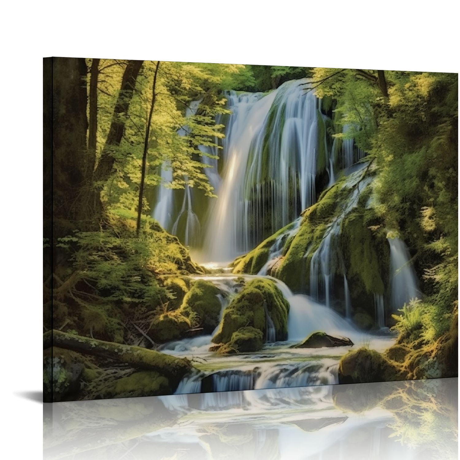 Fenyluxe Wall Art Decor Waterfall, Forest, Stream Canvas Ready To Hang ...