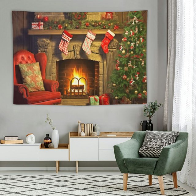 Fenyluxe Wall Tapestry Christmas Colorful Tapestries Backdrop, Xmas