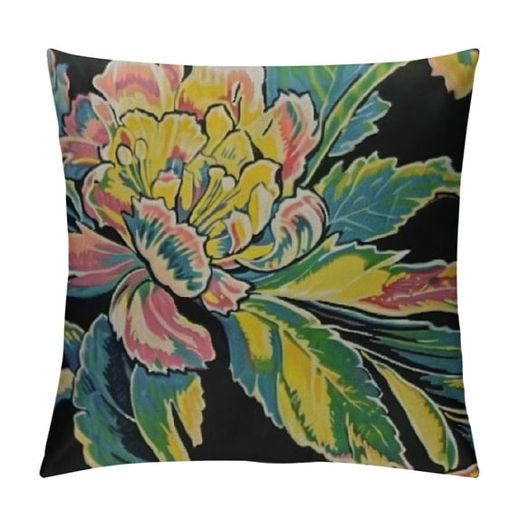 Fenyluxe Watercolor Pineapple Pillow Covers Summer Tropical Leaves Pineapple Abstract Pattern Decor Throw Pillow Cases Square Home Sofa Couch Decor Cushion Cover 12x12in