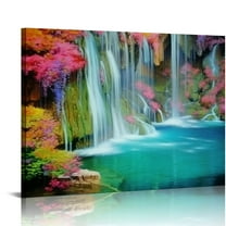 Fenyluxe Waterfall Flowers Wall Decor for Home and Office - Ready to Hang Canvas Art for Living Room, Bedroom, Kitchen - Ideal Gift for Various Occasions - Made in USA 16x12in