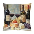 thumbnail image 1 of Fenyluxe Wine Cheese Table Pillow Cushion Covers for Sofa Couch Bedroom Car Chair Home Decor 1PC Printed on Both Sides 18x18in, 1 of 5