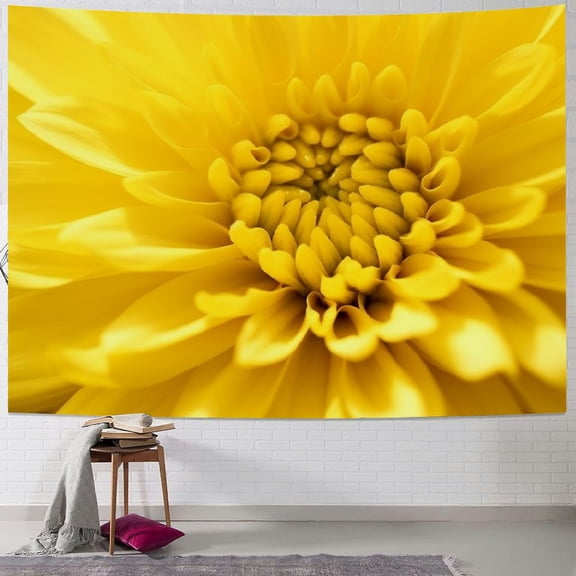 Fenyluxe Yellow Flowers Tapestry Wall Hanging Home Decor Short Plush Lightweight Easy to Hang Dorm Decoration 40x30inch