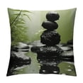 thumbnail image 1 of Fenyluxe Zen Green Plants Fall Decor Square Pillow Covers 1PC for Couch Sofa Indoor Outdoor Home Decor 22x22in, 1 of 5