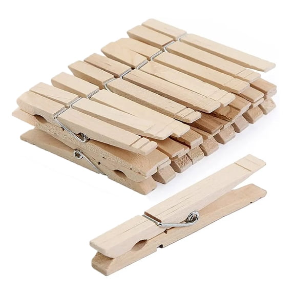Fenzer Clothes Pins Wood for Hanging Clothes, 3.5 Inch100pcs Heavy Duty Wooden Clothespins, Clothes Pins for Craft, Wooden Clips for Pictures. | Rust Resistant