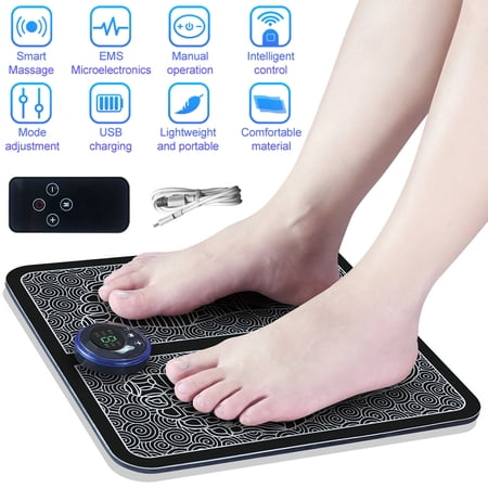 Feoflen EMS Foot Massager, Leg Reshaping Electric Deep Kneading Muscle Pain Relax Machine, Feet Muscle Stimulator Mat, 8 Modes