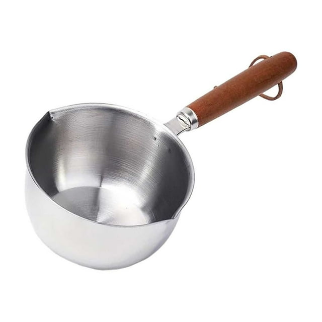 Feokm Cooking Utensils, Stainless Hot Oil Pot with Wooden Handle New