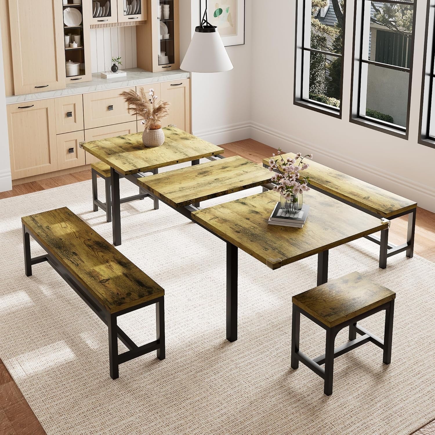 Feonase Piece Dining Table Set for 4-8 People, 63