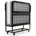 thumbnail image 1 of Feonase Folding Bed with Mattress, Roll Away Beds for Adults, Portable Foldable Bed, 76" x 38" Fold up Bed with Metal Frame on Wheels, Space Saving, 1 of 9
