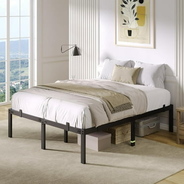 Feonase Full Size Metal Bed Frame, 14 Inch Platform Bed with 6 Non-Slip Mattress Gaskets