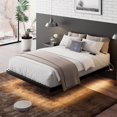 Feonase Twin Size Floating Bed Frame with Led Lights and Charging