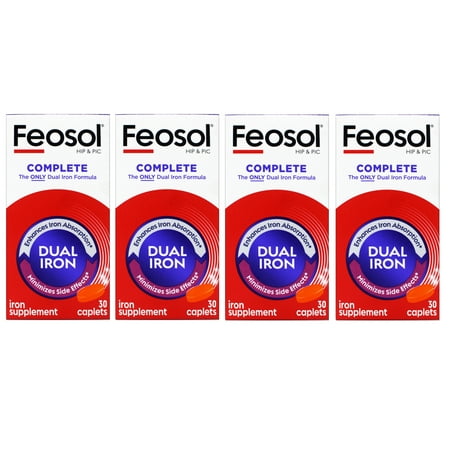 Feosol Bifera Iron Caplets Complete 30 ea (Pack of 4)