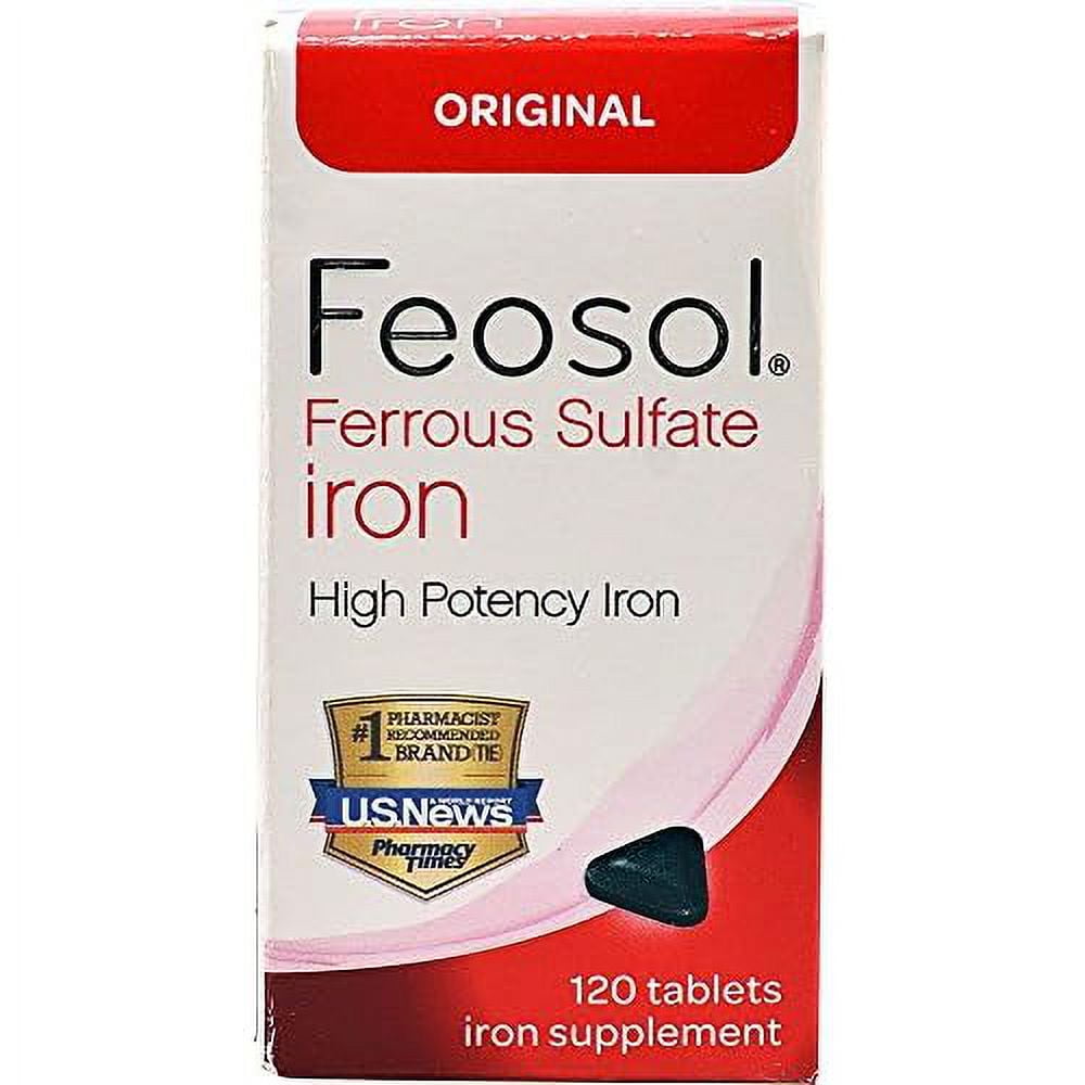 Feosol Ferrous Sulfate Iron Tablets Original 120 Tablets
