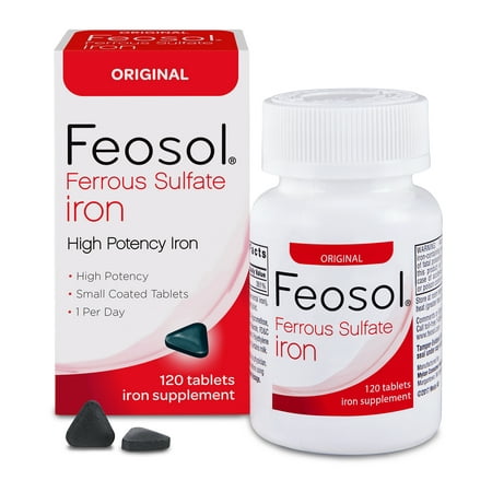 Feosol Original with Ferrous Sulfate Iron Supplement Tablets, 120 Ct