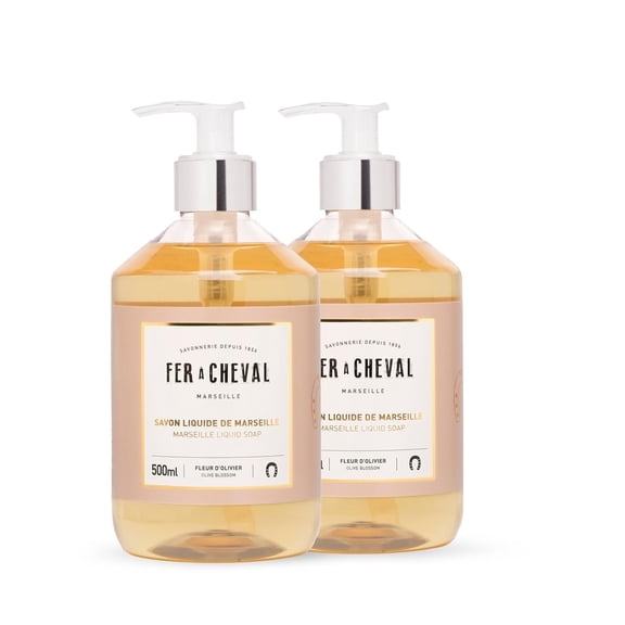 Fer Cheval Amber Jasmine Luxury Liquid Soap - Natural Argan & Coconut Oil Blend, Gentle & Moisturizing, Eco-Friendly - 2 Pack, 500ml/16.9 f oz