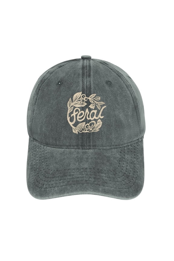 Ferál Gray Baseball Cap for Men Women, Adjustable Snapback Hats Cotton Hat