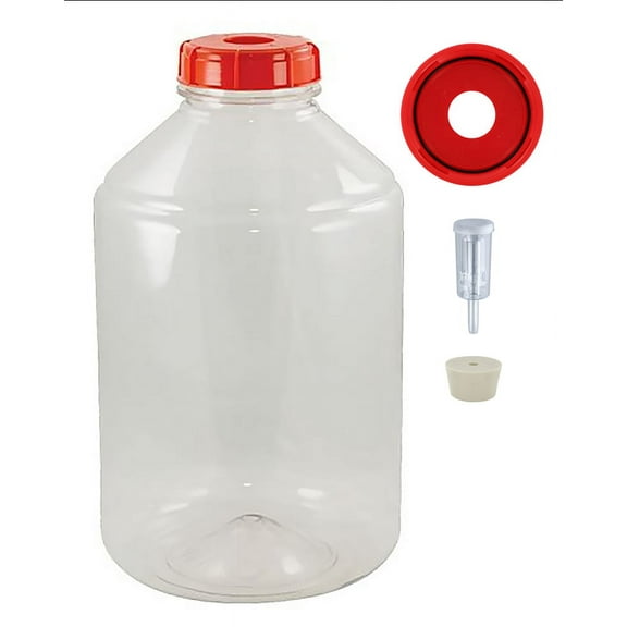 FerMonster 6 Gallon Wide Mouth Fermenter Econolock #10 Drilled Stopper Extra Lid And Gasket