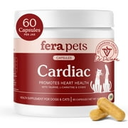 Fera Pets Cardiac Support - Cat & Dog Heart Supplement - With Taurine, L-Carnitine, & CoQ10 - 60 Capsules