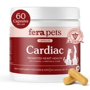 Fera Pets Cardiac Support - Cat & Dog Heart Supplement - With Taurine, L-Carnitine, CoQ10 - 60 Capsules