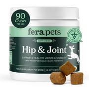 Fera Pets Dog Hip & Joint Supplement - With Turmeric & Glucosamine - Supports Mobility & Weight Management - 90 Soft Chews