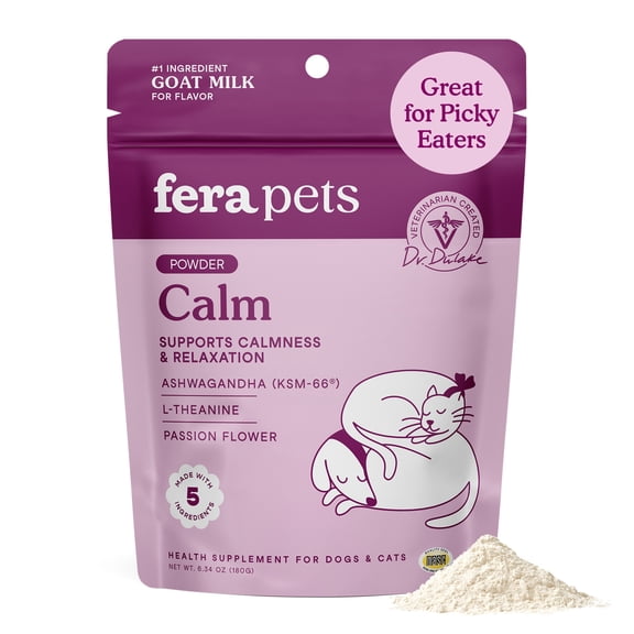 Fera Pets Dog & Cat Calming Goat Milk - With Ashwagandha & GABA - 60 Servings