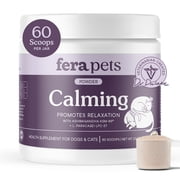 Fera Pets Cat & Dog Calming Powder - With Ashwagandha & L-Theanine - Promotes Stress Relief - 60 Scoops