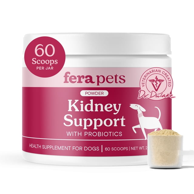 Fera Pets Dog Kidney Support Powder - With Probiotics - Enhances Renal ...