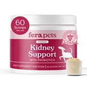 Fera Pets Dog Kidney Support Powder - With Probiotics - Enhances Renal Health & Function - 60 Scoops